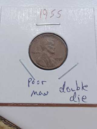 1955 Machine Doubled Poor Man's Double Die Wheat Penny! 26