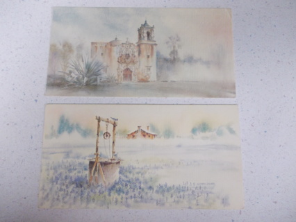 2 Vintage TEXAS Note Cards Blank Inside