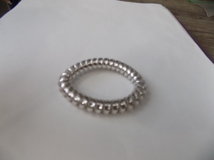 Silvery gray coil spring bracelet # 2 stretchable