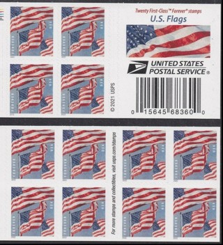 22 Forever Postage Stamps, UV Tested, 20 plus 2 free, American Flag Design, First Class