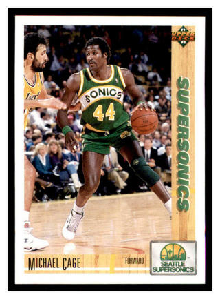 1991-92 Upper Deck #127 MICHAEL CAGE Seattle SuperSonics Basketball Card