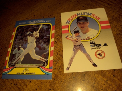 Two Card Lot baseball both veterans Jim Rice and cal  ripken Jr 