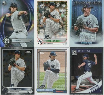 Awesome Set of 6 Gerrit Cole NY Yankees w/2 Inserts!