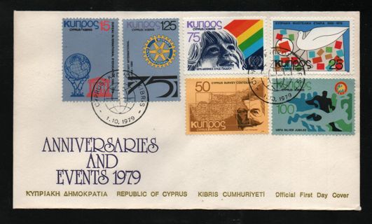 FDC republic of Cyprus: Anniversaries and Events 01.10.1979