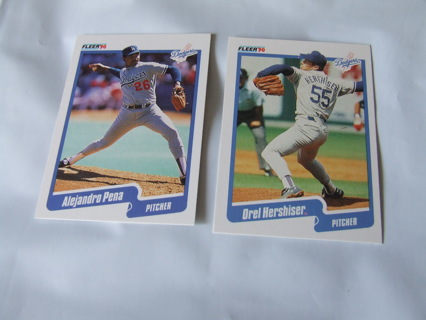 1990 Los Angeles Dodgers Fleer Card Lot of 2