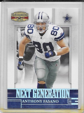 Anthony Fasano 2007 Gridiron Gear Next Generation Silver #NG3 /250