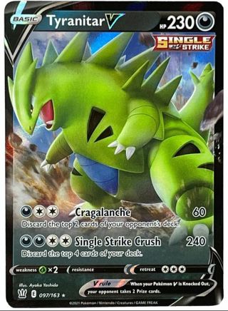 NM Ultra Rare Tyranitar V Pokemon card TCG SWSH #1