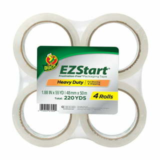 ⚘⭐Duck EZ Start 1.88 in. x 54.6 yd. Clear Acrylic Packing Tape, 4 Pack⚘⭐