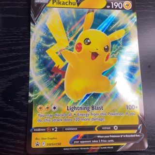 BASIS Pikachu v Pokemon large full art holo promo card