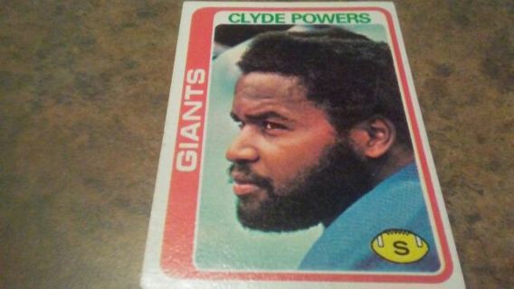 1977 TOPPS CLYDE POWERS NEW YORK GIANTS FOOTBALL CARD# 452