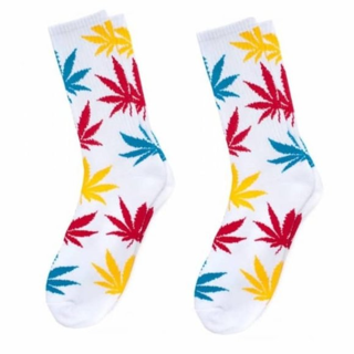 NEW 2-PACK WEED LEAF SOCKS MARIJUANA CREW SOCKS