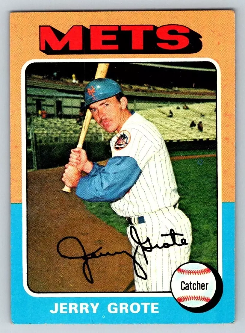 FREE: Jerry Grote - 1975 Topps #158 - Mets catcher - VG+ card