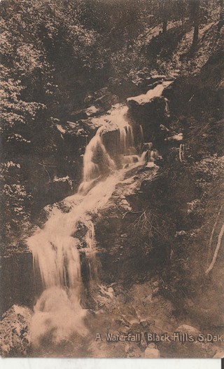 Vintage Used Postcard: (x): 1909 Waterfall, Black Hills, SD