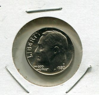 1980 P Roosevelt Dime-From Mint Set-B.U.