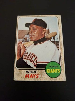 1968 Topps Baseball Willie Mays #50 San Francisco Giants Fair condition,Free Shipping!