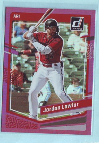 2023 Panini Donruss Jordan Lawlar PURPLE BORDER ROOKIE Baseball card # 121 Diamondbacks