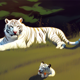 Listia Digital Collectible: White tiger with cub