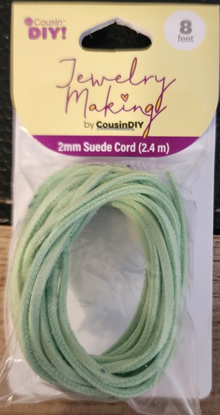 NEW - Cousin DIY! - Light Green Suede Cord - 8 feet long