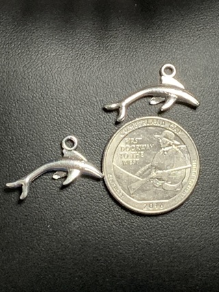 OCEAN CHARMS~#11~DOLPHINS~SET OF 2~FREE SHIPPING!