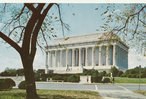 Vintage Unused Postcard: v: Lincoln Memorial, Washington DC