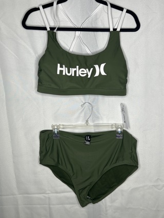 NWT 2PC Women's Hurley Olive Swimsuit Size 1X