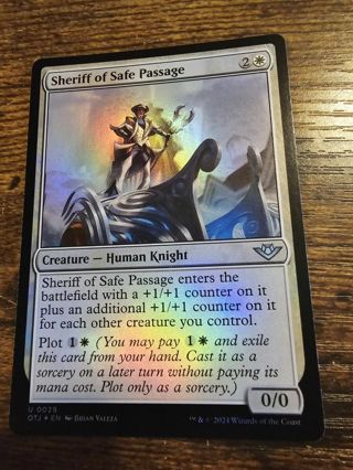 Magic the gathering mtg Sheriff of safe passage foil card Outlaws Thunder Junction