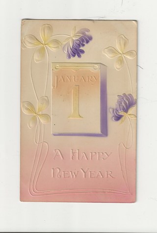 1909 Embossed Postcard Happy New Year