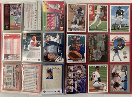 Vintage 1980s to 1990s Baseball Cards In Portfolio Lot of 54 All Hall of Famers