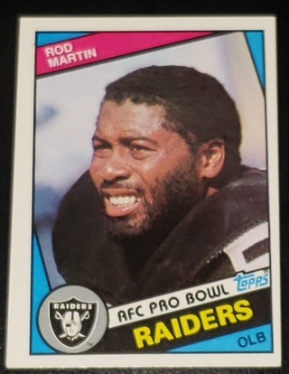 ♨️♨️ 1984 Topps Rod Martin AFC Pro Bowl football card # 112 Los Angeles Raiders ♨️♨️ 