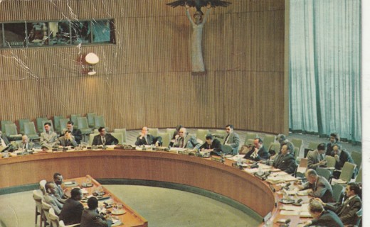 Vintage Used Postcard: C: 1968 United Nations, Trustee Council Chamber, NY