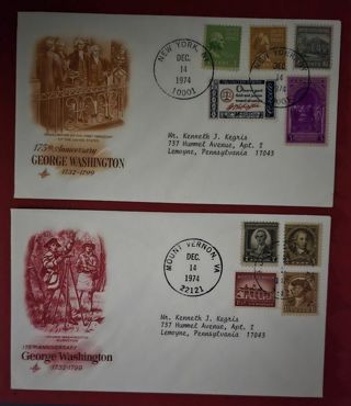 Three George Washington First Day Covers