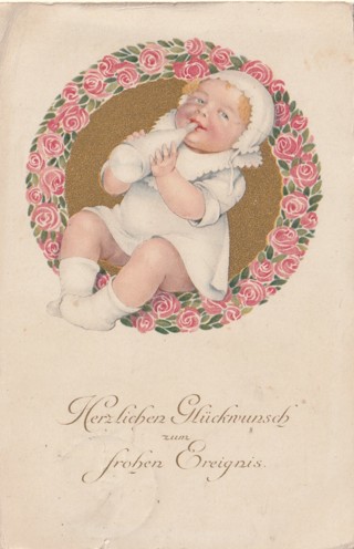 Vintage Used Postcard: a: 1916 Overseas Baby