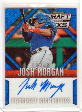 Josh Morgan, 2014 Panini Prizm Draft Picks AUTO Card #50, Texas Rangers, 48/75, (L6)