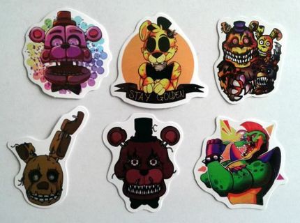 Six Scary Five Nights At Freddy's Vinyl Stickers #3