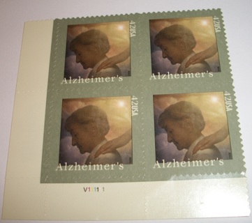 Scott #4358, Alzheimer's, Pane of 4 Useable 42¢ US Postage Stamps