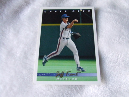 1993 Jeff Kent New York Mets Upper Deck Card #401