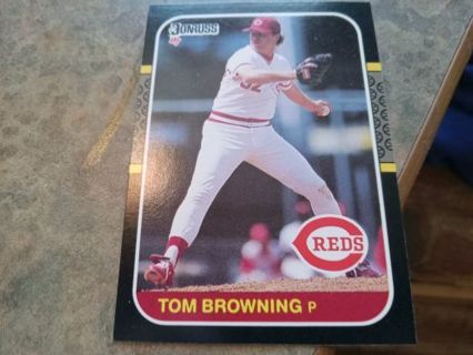 1987 DONRUSS TOM BROWNING CINCINNATI REDS BASEBALL CARD# 63