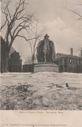 Vintage Unused Postcard: gin k: Deacon Chapin Statue, Springfield, MA