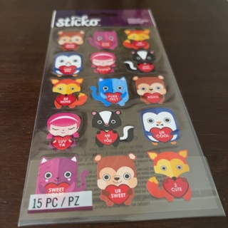 Sticko animal heart sayings stickers 