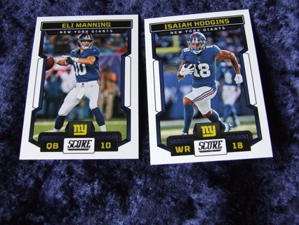 2023 New York Giants Panini Score Card Lot of 2