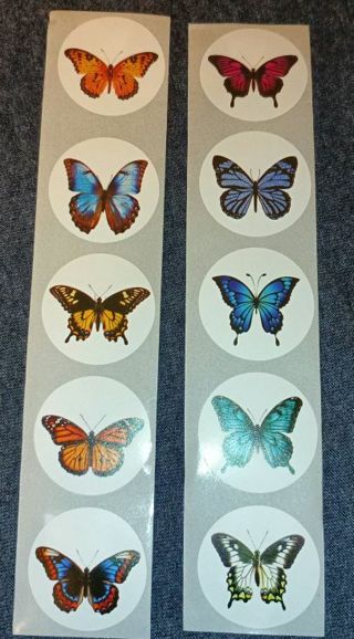 ↗️⭕(10) 1" COLORFUL BUTTERFLY STICKERS!! (SET 5 of 6)