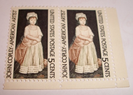 Scott #1273, John Copley, 2 Useable 5¢ US Postage Stamps