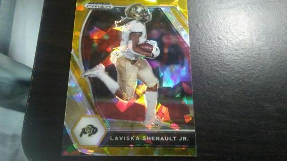 2021 PANINI PRIZM DRAFT PICKS YELLOW CRACKED ICE LAVISKA SHENAULT JR. FOOTBALL CARD# 63