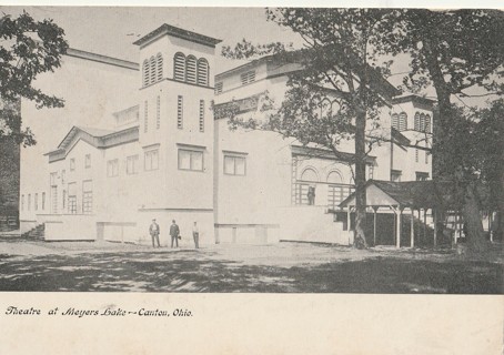 Vintage Unused Postcard: b&w: Theatre at Meyers Lake, Canton, OH