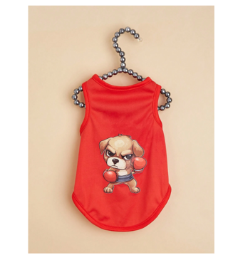 Comfortable Breathable Red Boxing Dog Printed Vest