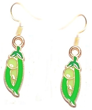 GP ENAMELGREEN PEA EARRINGS (PLEASE READ DESCRIPTION)