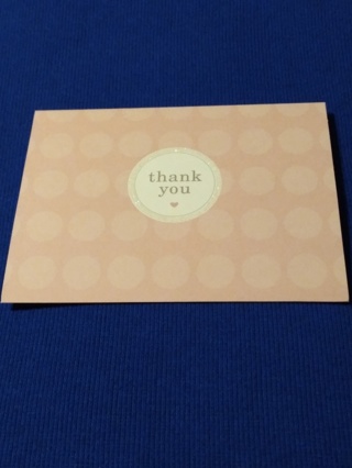 Pink Heart Notecard - thank you
