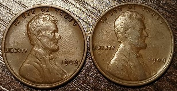 1909 & 1909VDB Lincoln Wheat Cents Full bold dates!
