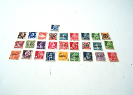French Postage Stamps Overprinted with Algeria used set of 28