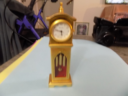 Vintage Quartz mini Grandfather clock of solid brass